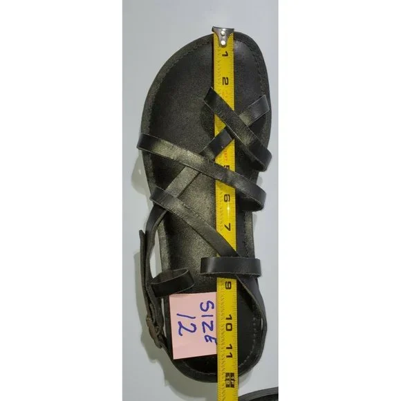 NEW JESUS - 01 SANDALS W HEEL UNISEX HANDMADE LEATHER BROWN NEW W/O BOX Brown - Picture 9 of 9